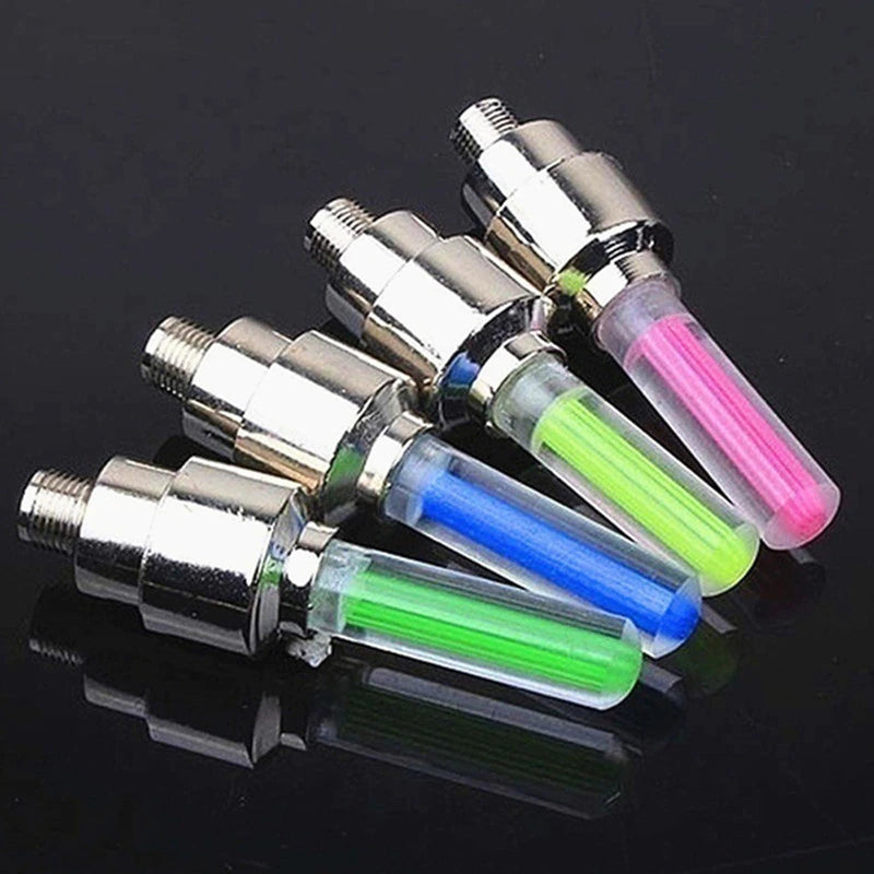 2PCS Bike Light LED Flash Wheel Tire Valve Cap Car Lights 4 Colors Tire Lamp for Car Motorcycle Bicycle